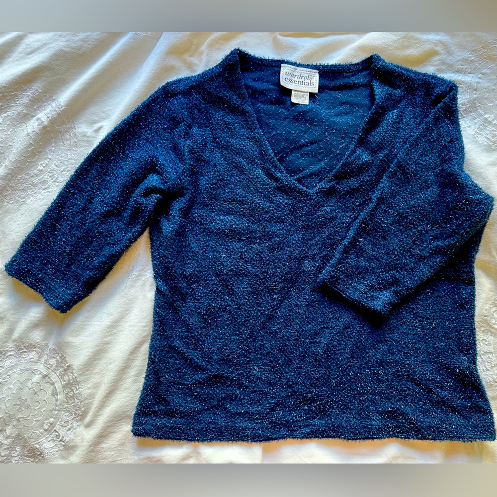 Wardrobe Essentials - Large - navy/sparkles - mid length sleeve tee